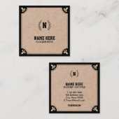 贅沢なクラフトによって印刷される黒い正方形の名刺 スクエア名刺 (正面/裏面)