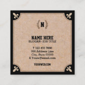 贅沢なクラフトによって印刷される黒い正方形の名刺 スクエア名刺 (裏面)