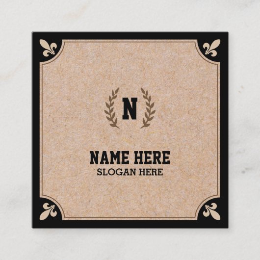贅沢なクラフトによって印刷される黒い正方形の名刺 スクエア名刺 (正面)