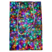 贅沢なクリスマスのきらめくな星 ミディアムペーパーバッグ (正面)