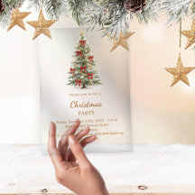 贅沢なクリスマスパーティーのための木の赤いリボンの透明なデザイン