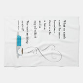 贅沢なコーヒーおよび本の引用文のふきん キッチンタオル (横)