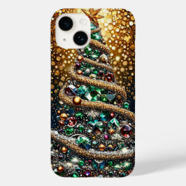 贅沢なゴールドのクリスマスツリープレミアムフェスティブ Case-Mate iPhone 14ケース