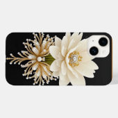 贅沢なゴールドの白い花の芸術作品 Case-Mate iPhoneケース (裏面 (横))