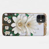 贅沢なゴールドの白い花の芸術作品 Case-Mate iPhoneケース (裏面(横))