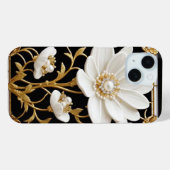 贅沢なゴールドの白い花の芸術作品 Case-Mate iPhoneケース (裏面 (横))