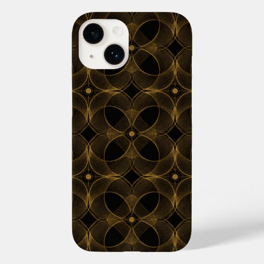 贅沢なゴールドギヨシェ無地パターン Case-Mate iPhoneケース (裏面)