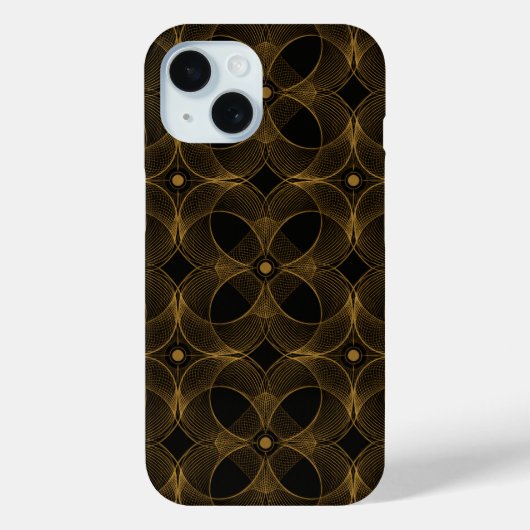 贅沢なゴールドギヨシェ無地柄 Case-Mate iPhoneケース (裏面)