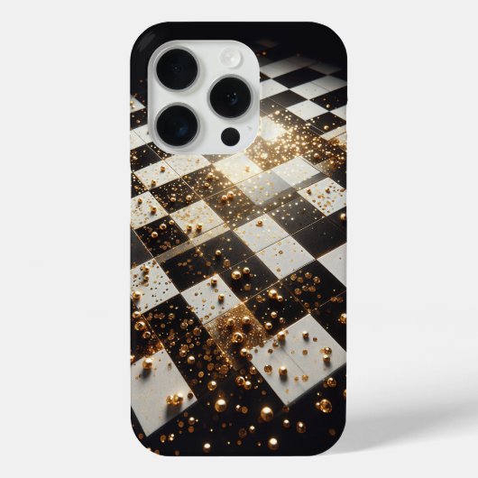 贅沢なゴールドダスト市松模様のスマホケース - エレガント Case-Mate iPhoneケース (裏面)