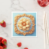 贅沢なゴールド装飾の花柄 高級感のあるイベント装飾 スタンダードカクテルナプキン (インサイチュ)