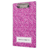 贅沢なショッキングピンクのグリッターはあなたの名前を加えます クリップボード (左)