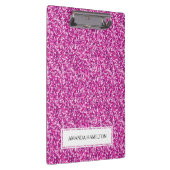 贅沢なショッキングピンクのグリッターはあなたの名前を加えます クリップボード (右)