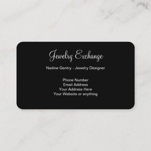 贅沢なジュエリーのテーマのデザイン 名刺 (裏面)