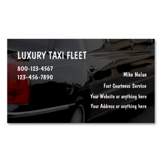 贅沢なタクシー マグネット名刺 (正面)