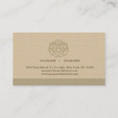 贅沢なダマスク織のロゴの名刺の真珠色の終わり 名刺 (裏面)