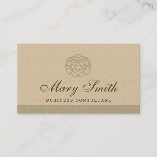 贅沢なダマスク織のロゴの名刺の真珠色の終わり 名刺 (正面)