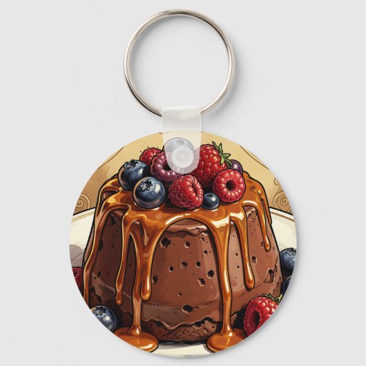 贅沢なチョコレートキャラメルベリーケーキ キーホルダー (正面)