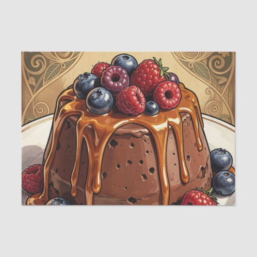 贅沢なチョコレートキャラメルベリーケーキ 薄葉紙 (正面)
