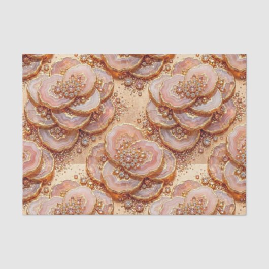 贅沢なデコパージュ|ローズゴールド+ゴールドアゲートジオード 薄葉紙 (正面)