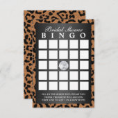 贅沢なヒョウのプリントのブライダルシャワーのビンゴカード 招待状 (正面/裏面)