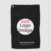 贅沢なビジネスシックでカスタマイズ可能なロゴブラック ゴルフタオル (正面)