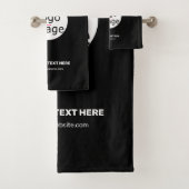 贅沢なビジネスシックでカスタマイズ可能なロゴブラック バスタオルセット (インサイチュ)