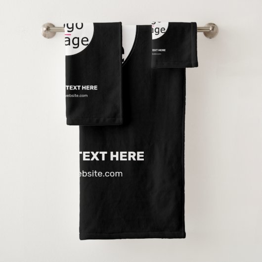 贅沢なビジネスシックでカスタマイズ可能なロゴブラック バスタオルセット (インサイチュ)