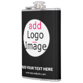 贅沢なビジネスシックでカスタマイズ可能なロゴブラック フラスク (左)