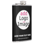 贅沢なビジネスシックでカスタマイズ可能なロゴブラック フラスク (右)