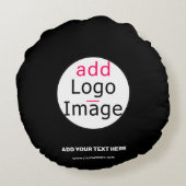 贅沢なビジネスシックでカスタマイズ可能なロゴブラック ラウンドクッション (裏面)