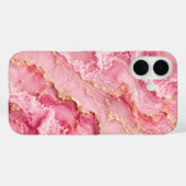 贅沢なピンクのオセアンマーブル ゴールドベイン入り Case-Mate iPhoneケース (裏面 (横))