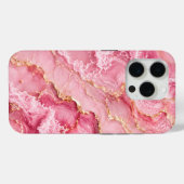 贅沢なピンクのオセアンマーブル ゴールドベイン入り Case-Mate iPhoneケース (裏面 (横))