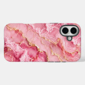 贅沢なピンクのオセアンマーブル ゴールドベイン入り Case-Mate iPhoneケース (裏面 (横))