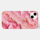 贅沢なピンクのオセアンマーブル ゴールドベイン入り Case-Mate iPhoneケース (裏面 (横))
