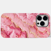 贅沢なピンクのオセアンマーブル ゴールドベイン Case-Mate iPhoneケース (裏面 (横))