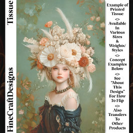 贅沢なフローラヘアドレ、女性のCN9デコパージュ 薄葉紙