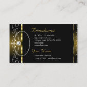 贅沢なブラックと華美金ゴールド縁どと写真 名刺 (裏面)