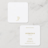 贅沢なモダンでエレガントな金ゴールドのモノグラムのテンプレート スクエア名刺 (正面/裏面)