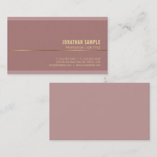 贅沢なモダンな金ゴールドの名前の文字のエレガントなテンプレート 名刺 (正面/裏面)