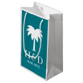 贅沢なヤシの木のビーチ結婚式の好意のギフトバッグ スモールペーパーバッグ (正面アングル)