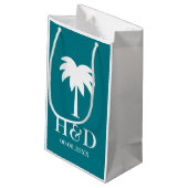 贅沢なヤシの木のビーチ結婚式の好意のギフトバッグ スモールペーパーバッグ (裏面アングル)