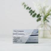 贅沢なヨットは港で並べられます 名刺 (スタンド正面)