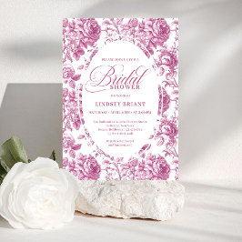 贅沢なローズゴールド トイレ柄 バラの花 ブライダルシャワー 招待状