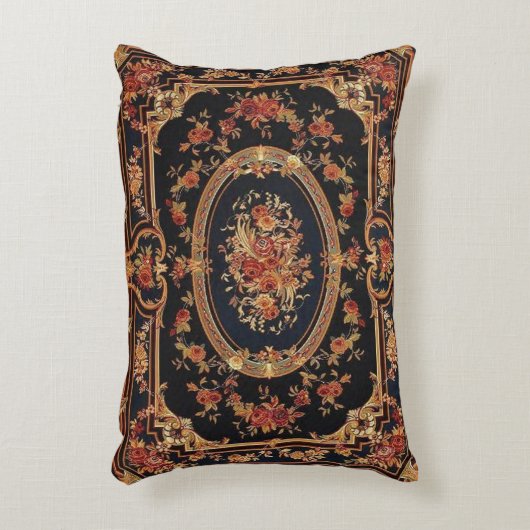 贅沢なヴィンテージのデザインの枕 アクセントクッション (正面(垂直))