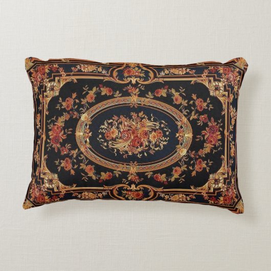 贅沢なヴィンテージのデザインの枕 アクセントクッション (裏面)