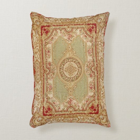 贅沢なヴィンテージのデザインの枕 アクセントクッション (正面(垂直))