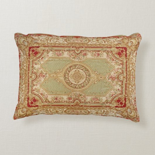 贅沢なヴィンテージのデザインの枕 アクセントクッション (裏面)