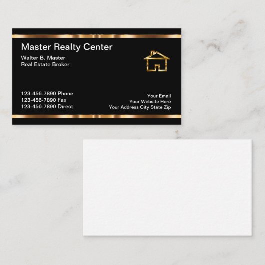 贅沢な不動産ブローカーの名刺 名刺 (正面/裏面)