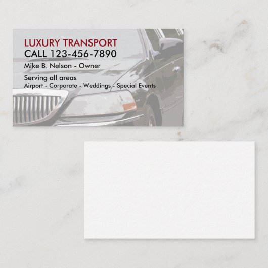 贅沢な交通機関 名刺 (正面/裏面)