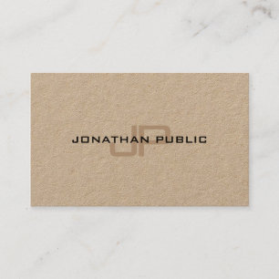 贅沢な優れたクラフト紙のエレガントでモダンなモノグラム 名刺